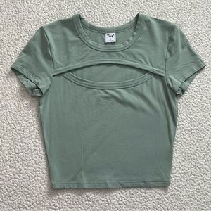 SOLD Aritzia TNA Green Cutout Crop Top